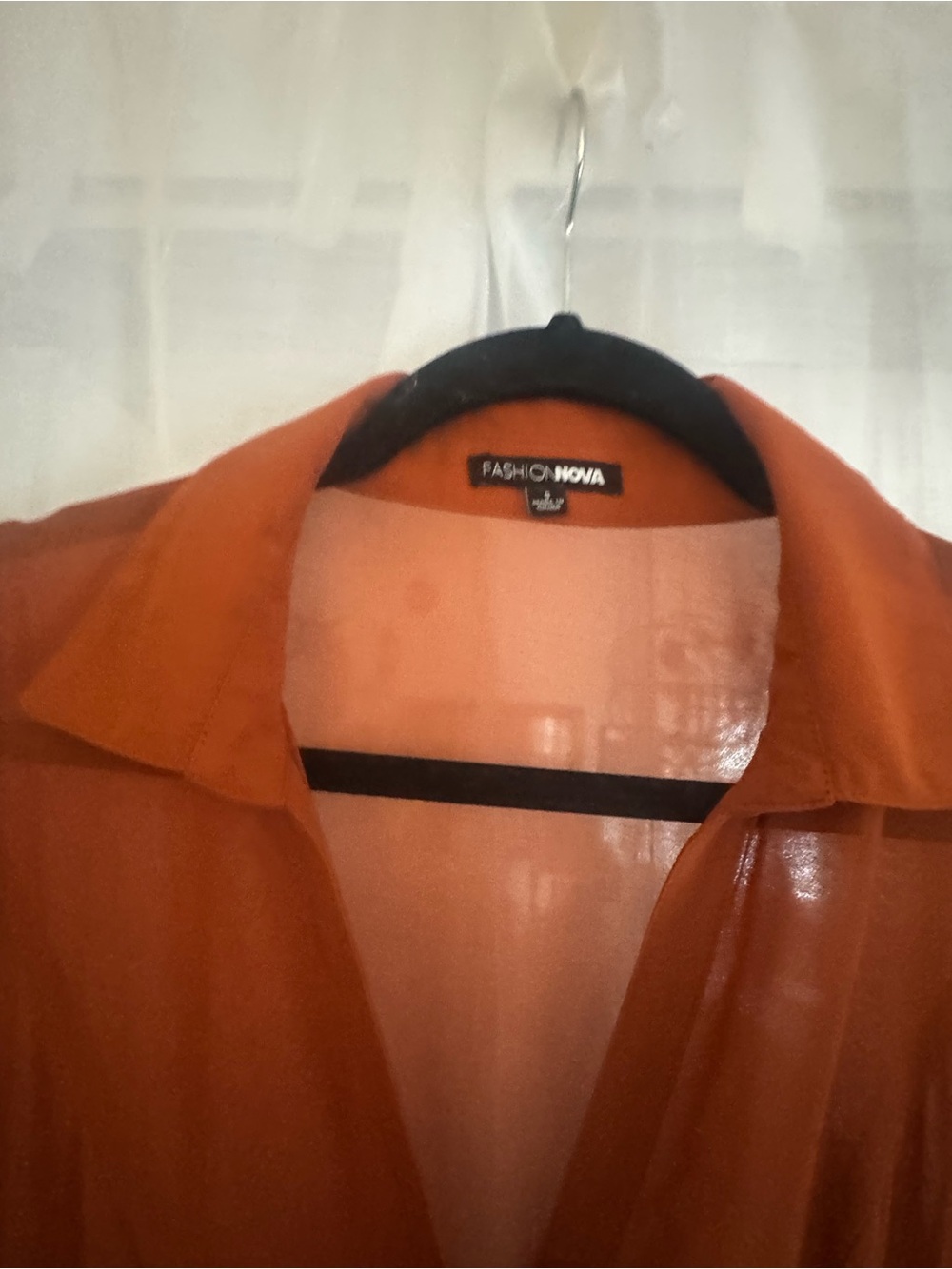 Fashion Nova Rust Orange Maxi Dress with Collar - Picture 2 of 4